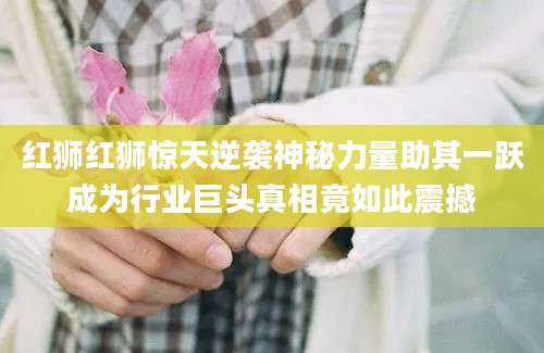 红狮红狮惊天逆袭神秘力量助其一跃成为行业巨头真相竟如此震撼