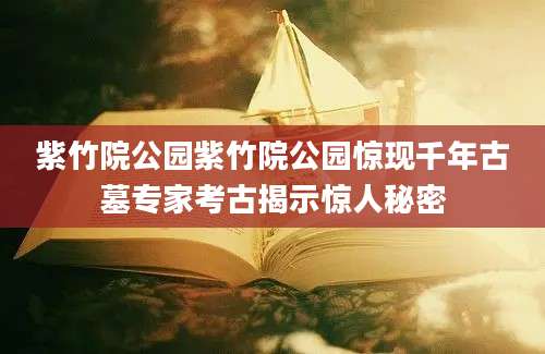 紫竹院公园紫竹院公园惊现千年古墓专家考古揭示惊人秘密