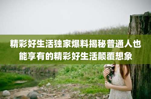 精彩好生活独家爆料揭秘普通人也能享有的精彩好生活颠覆想象