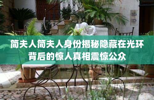 简夫人简夫人身份揭秘隐藏在光环背后的惊人真相震惊公众