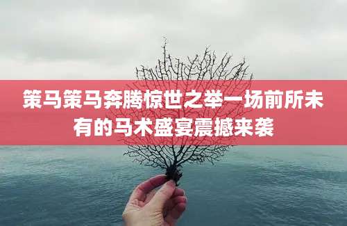 策马策马奔腾惊世之举一场前所未有的马术盛宴震撼来袭