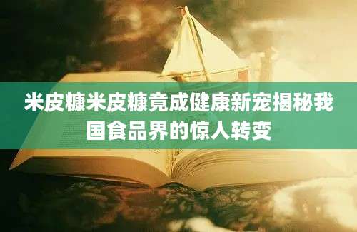 米皮糠米皮糠竟成健康新宠揭秘我国食品界的惊人转变